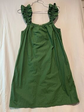 Nation LTD Green Pima Cotton Ruffle Strap Sundress Size XS